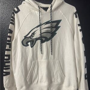 Philadelphia Eagles White Pullover Hoodie Sweater
